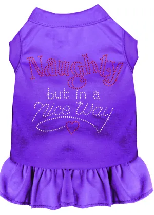 Rhinestone Naughty But In A Nice Way Dress Purple Xxxl