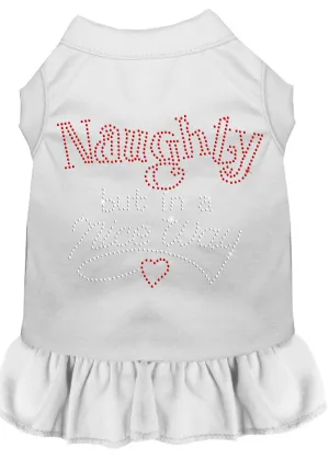 Rhinestone Naughty But In A Nice Way Dress White Xl
