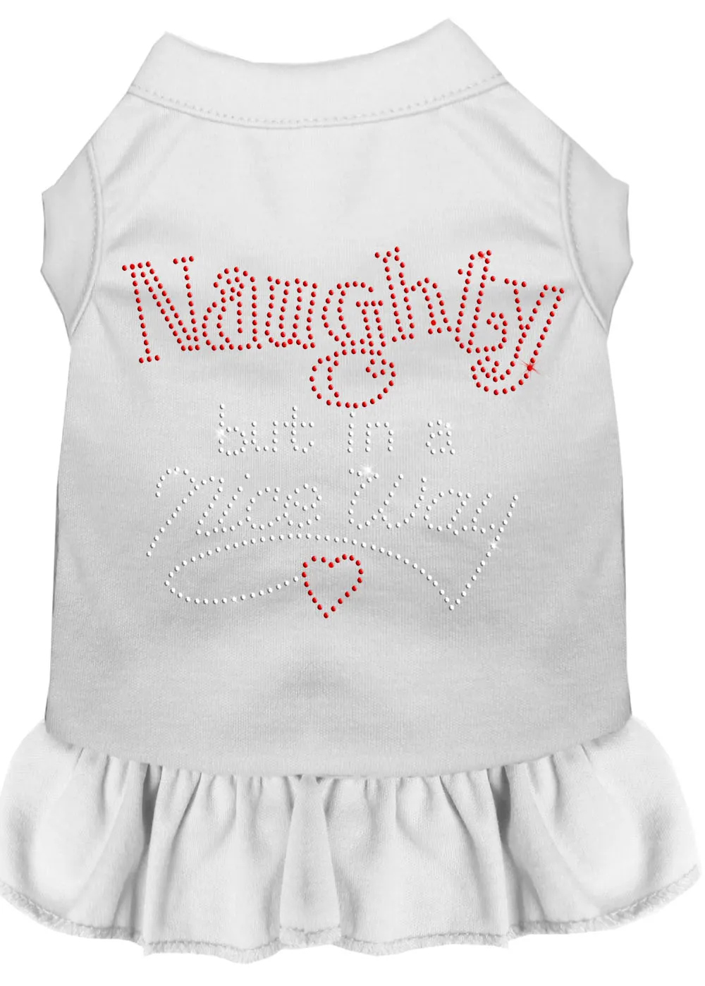 Rhinestone Naughty But In A Nice Way Dress White Xl