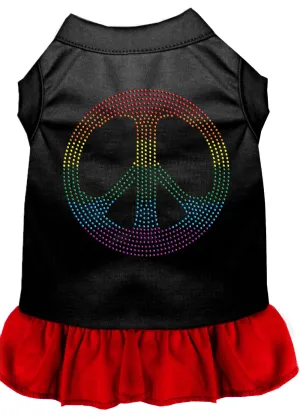 Rhinestone Rainbow Peace Dress Black With Red Xl