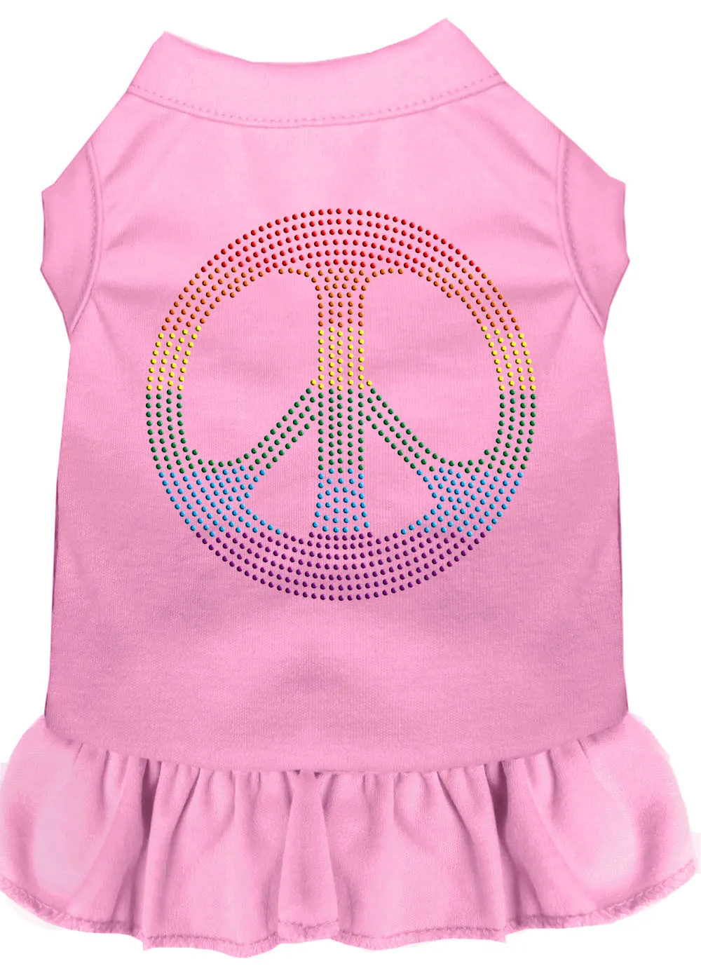 Rhinestone Rainbow Peace Dress Light Pink Sm