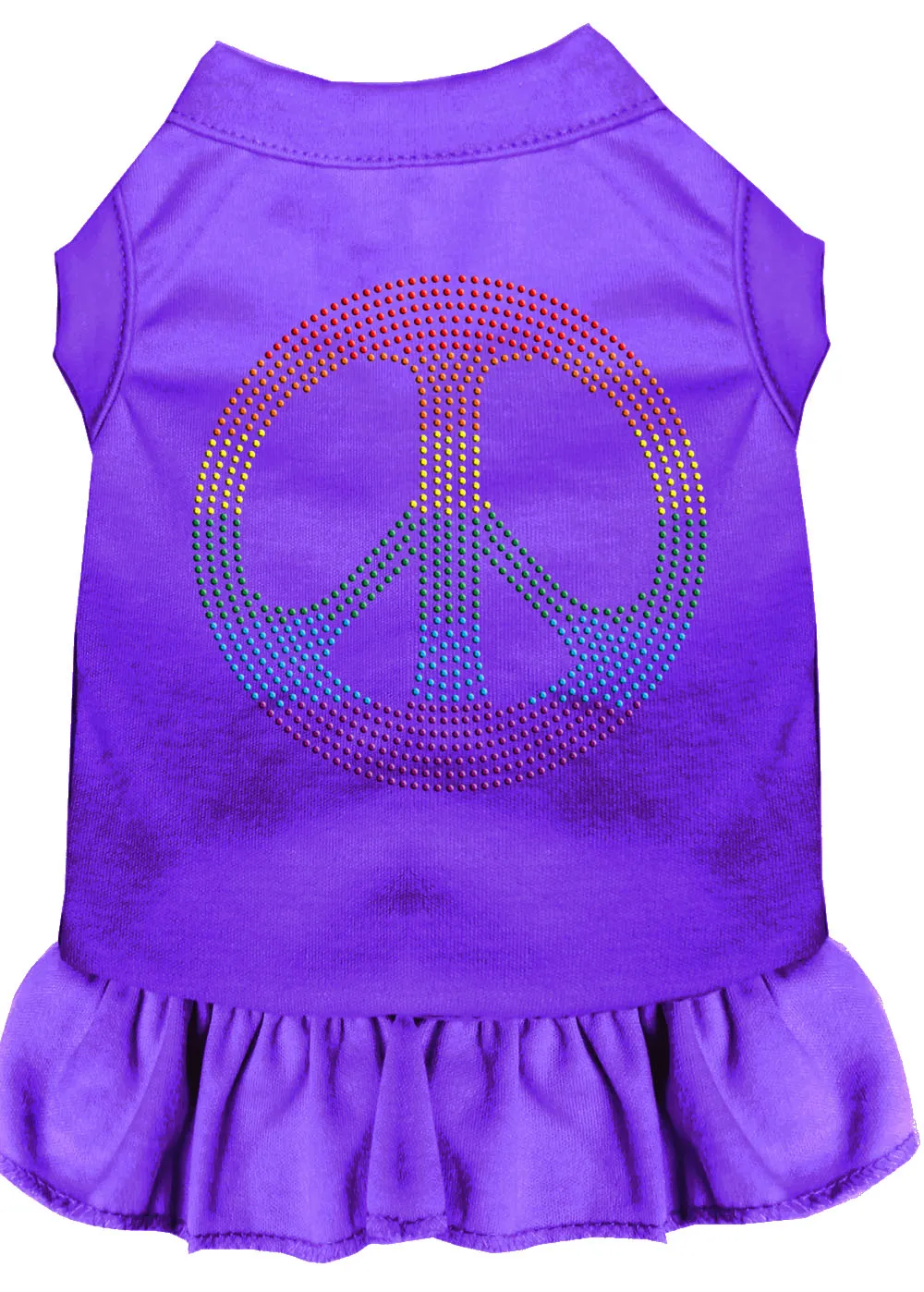 Rhinestone Rainbow Peace Dress Purple Xxl