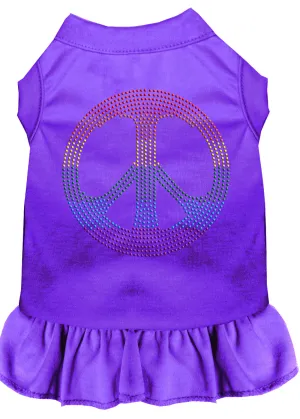 Rhinestone Rainbow Peace Dress Purple Xxl