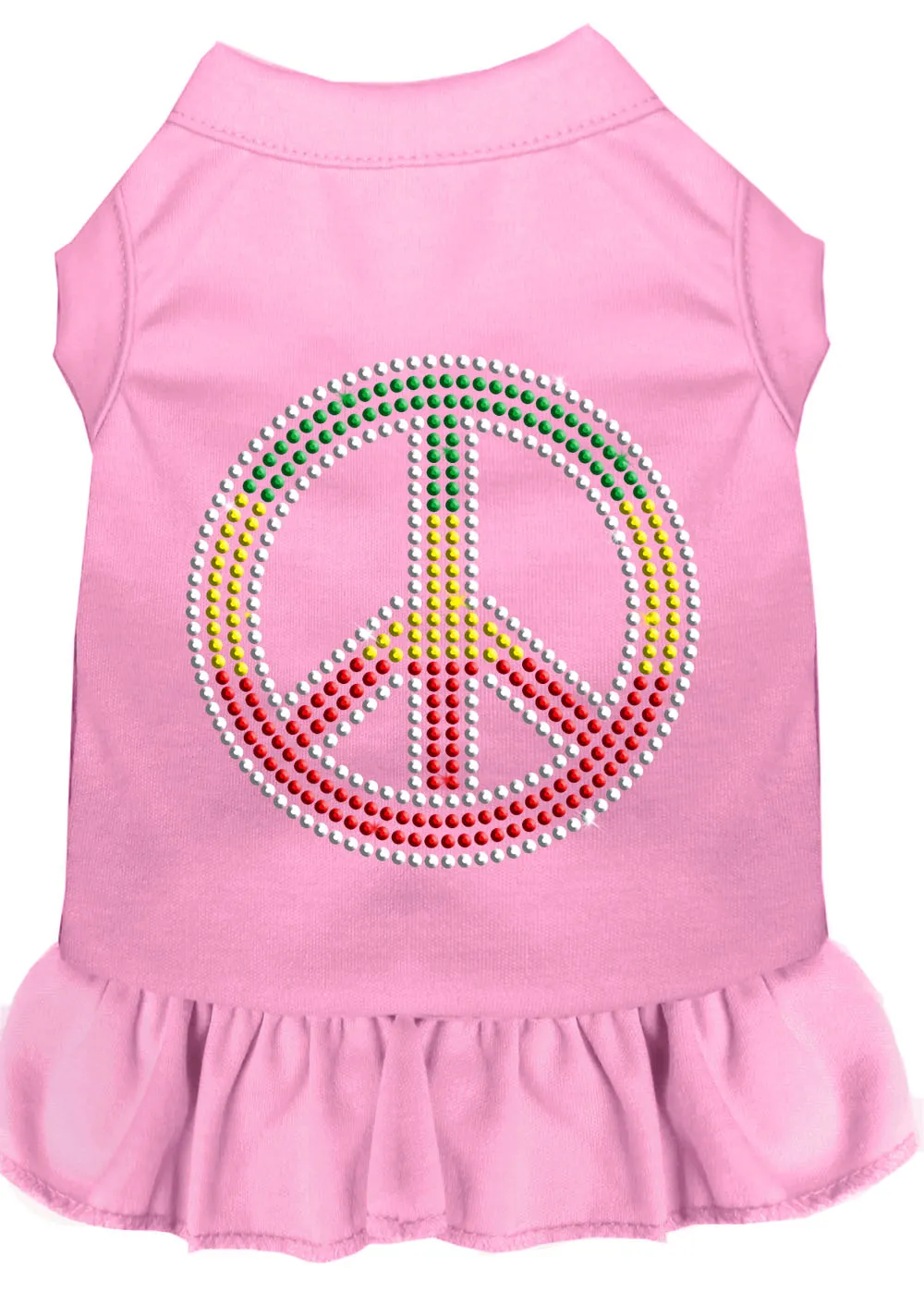 Rhinestone Rasta Peace Dress Light Pink Xxxl