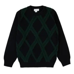 Rompp Argyle Cable Knit Sweater-Green