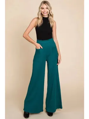 Ruching Frill Wasit Wide Pants