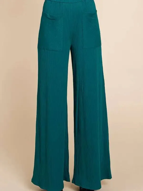 Ruching Frill Wasit Wide Pants