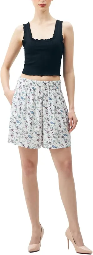 SANDY & SID 2025 Summer Womens Shorts Dressy Elastic Waist Pull On 5 Inch Inseam Pockets High Rise Stretchy Beach Casual Wear