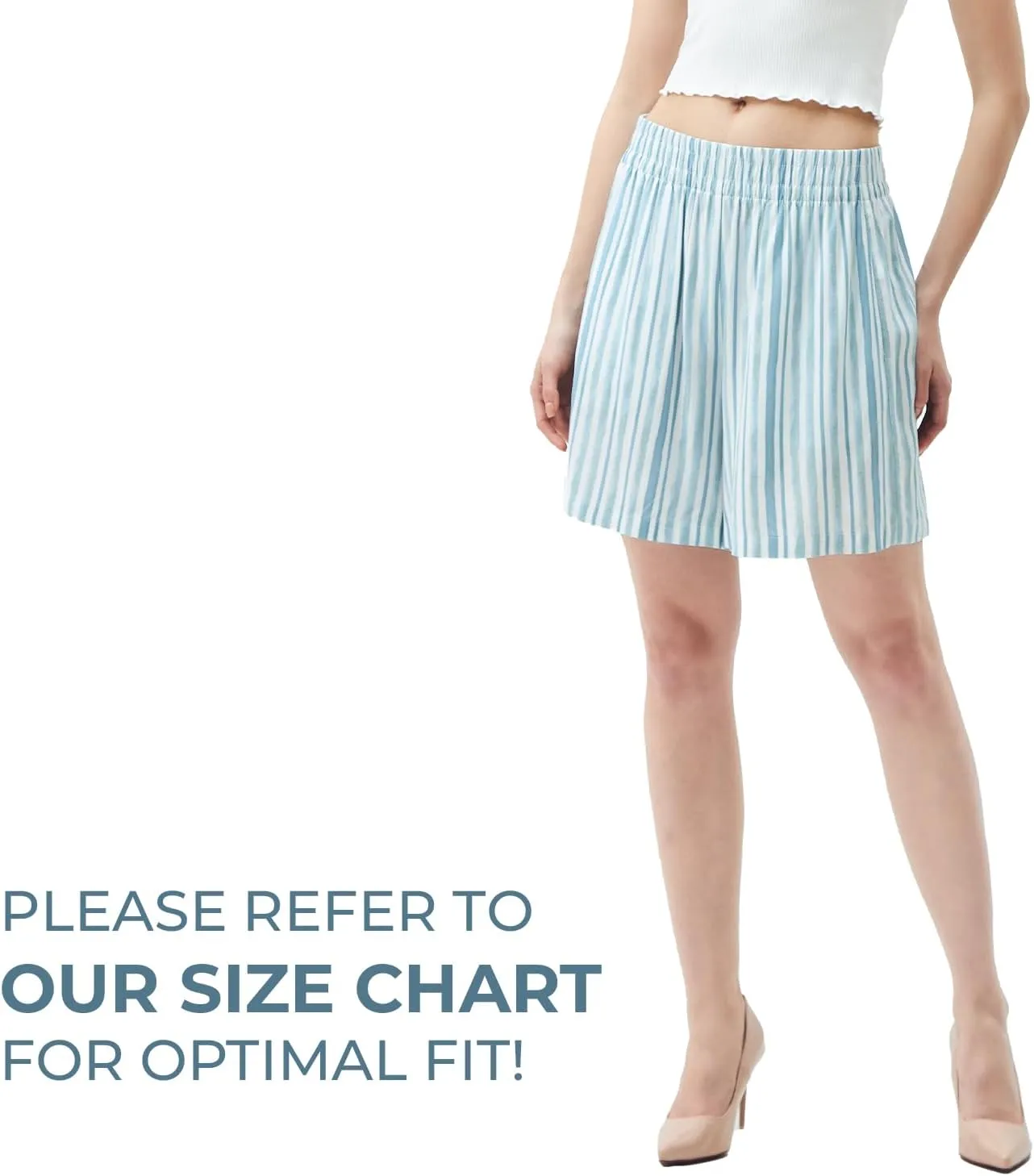 SANDY & SID 2025 Summer Womens Shorts Dressy Elastic Waist Pull On 5 Inch Inseam Pockets High Rise Stretchy Beach Casual Wear