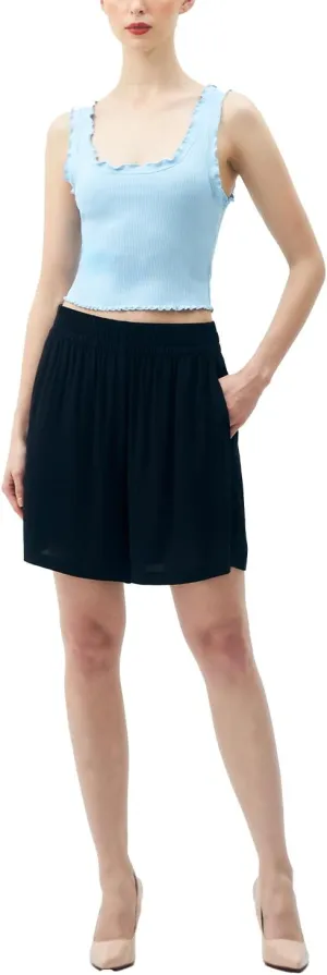 SANDY & SID 2025 Summer Womens Shorts Dressy Elastic Waist Pull On 5 Inch Inseam Pockets High Rise Stretchy Beach Casual Wear