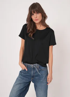 Satin Effect Short Sleeve Blouse