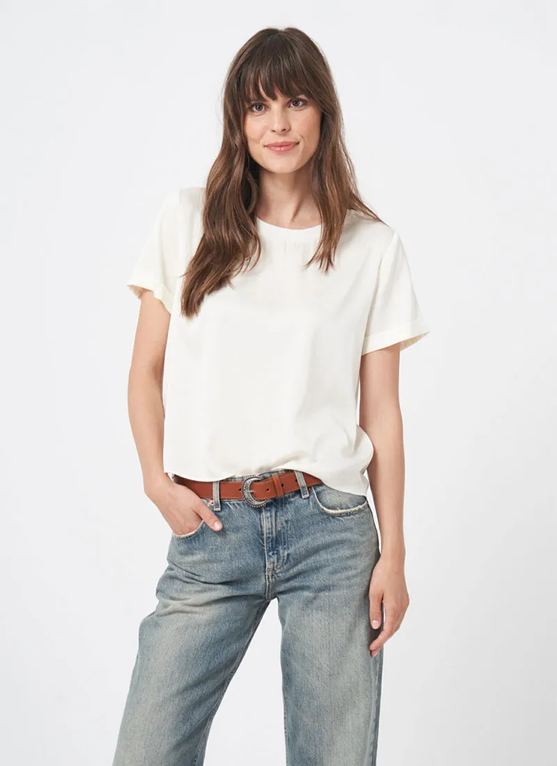 Satin Effect Short Sleeve Blouse