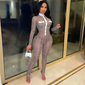 See Through Pants Suit Sexy Casual Fashionable Tight Digital Print