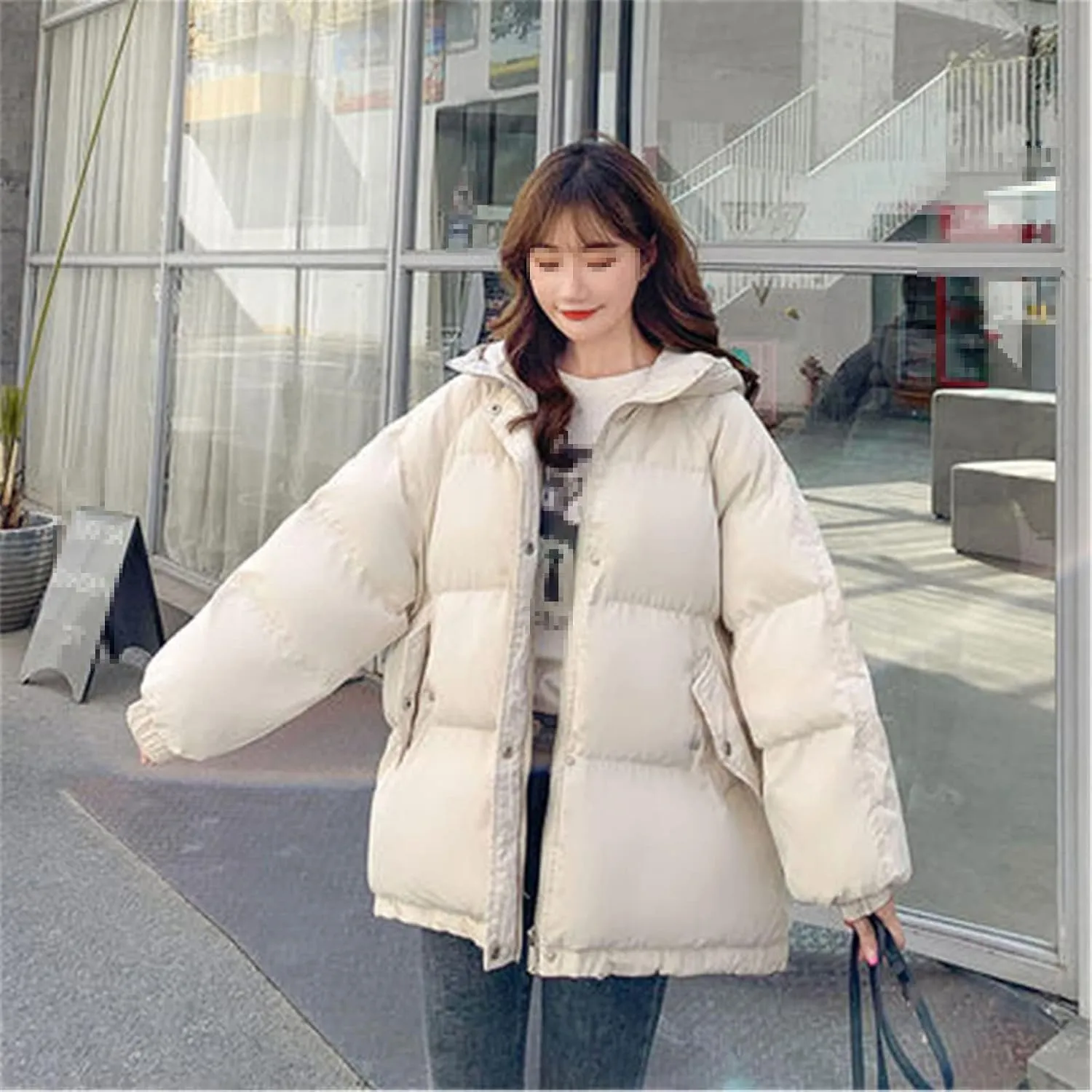 Short Winter Jacket Women Warm Hooded Down Cotton Parkas Female Casual Loose Outwear Korean Cotton-Padded Winter Coat