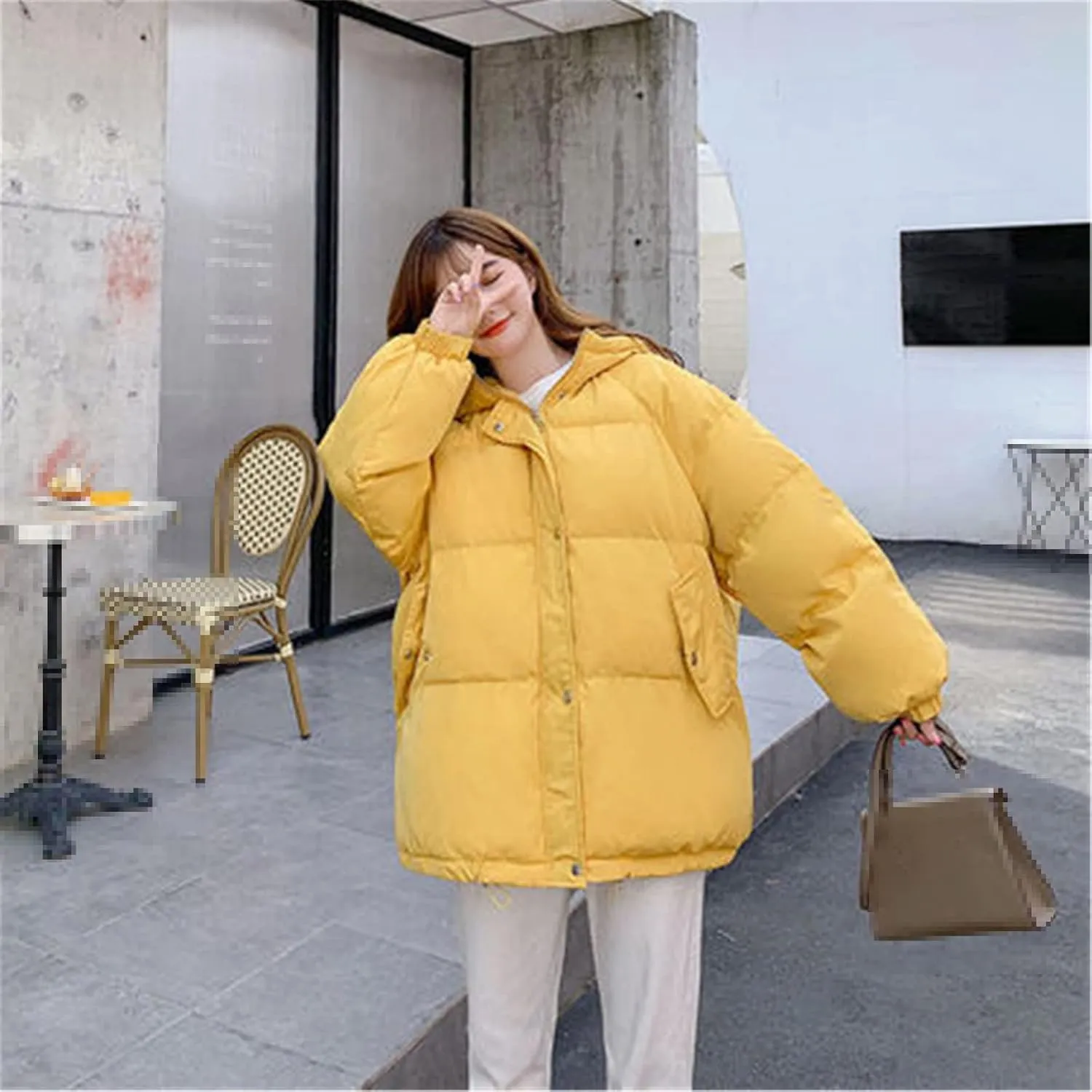 Short Winter Jacket Women Warm Hooded Down Cotton Parkas Female Casual Loose Outwear Korean Cotton-Padded Winter Coat