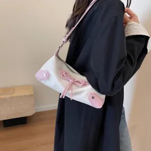 Small Shoulder Bag for Women Bow Purse Clutch Handbag PU Leather Coquette Hobo Bag Chic Bow Tie Shoulder Purse
