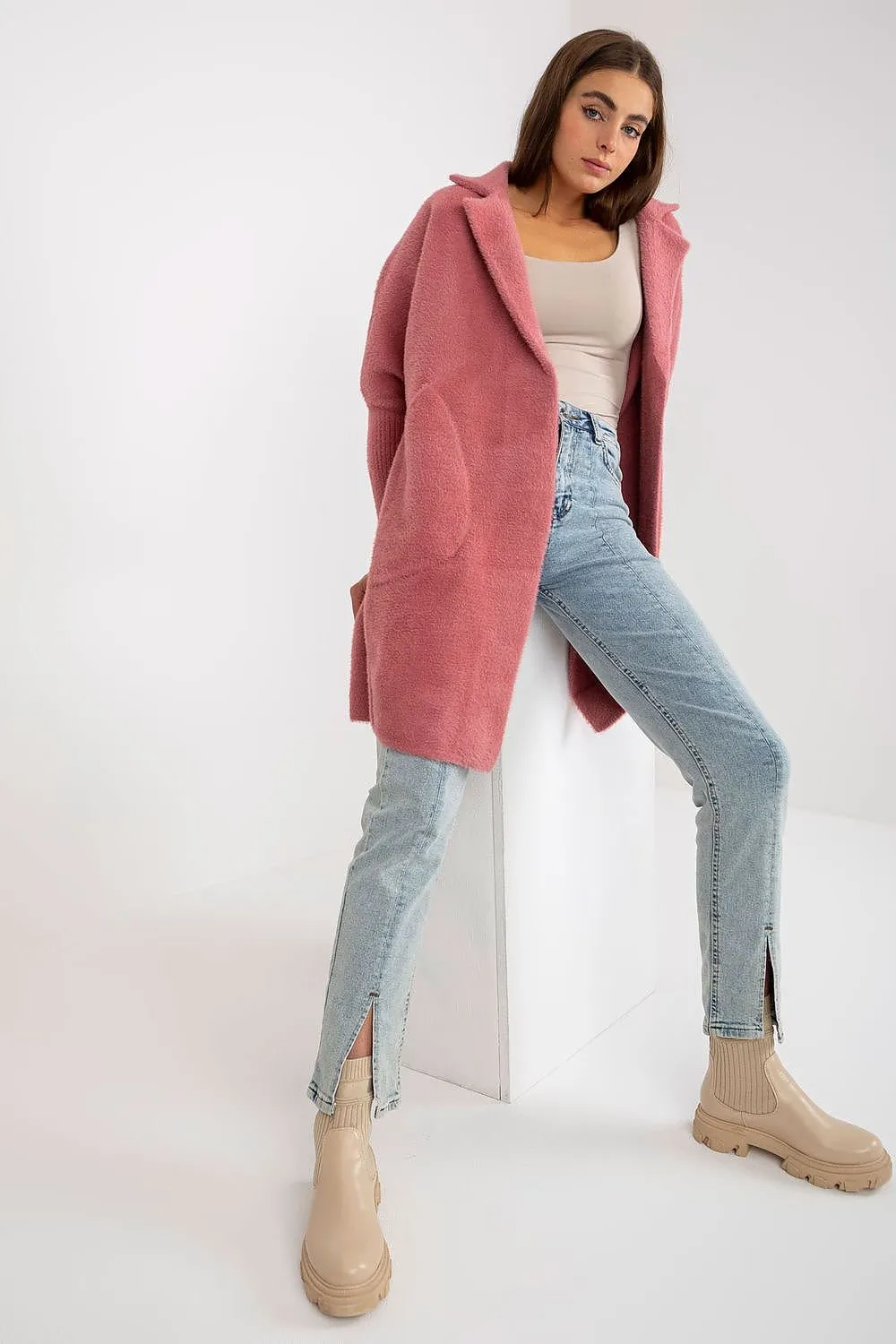 Stylish Women's Long Sleeve Coat with Pockets