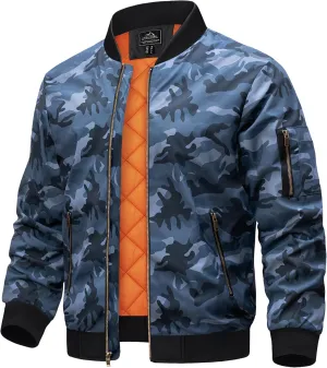 TACVASEN Men's Jackets-Bomber Jacket Fall Winter Warm Windbreaker Full Zip Casual Padded Coats
