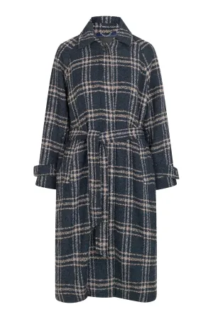 Tanu Check Coat - Moonlit Ocean