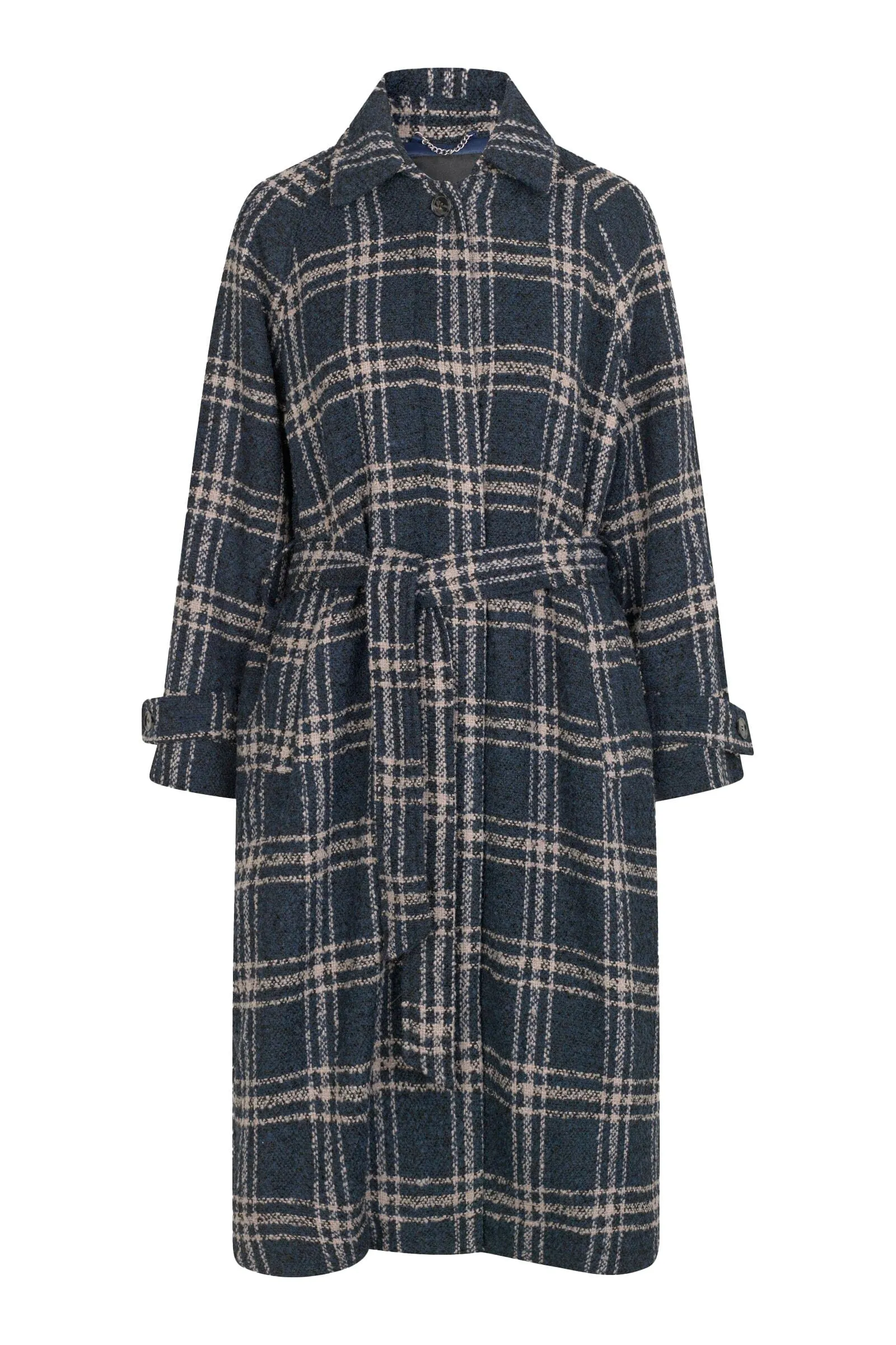Tanu Check Coat - Moonlit Ocean