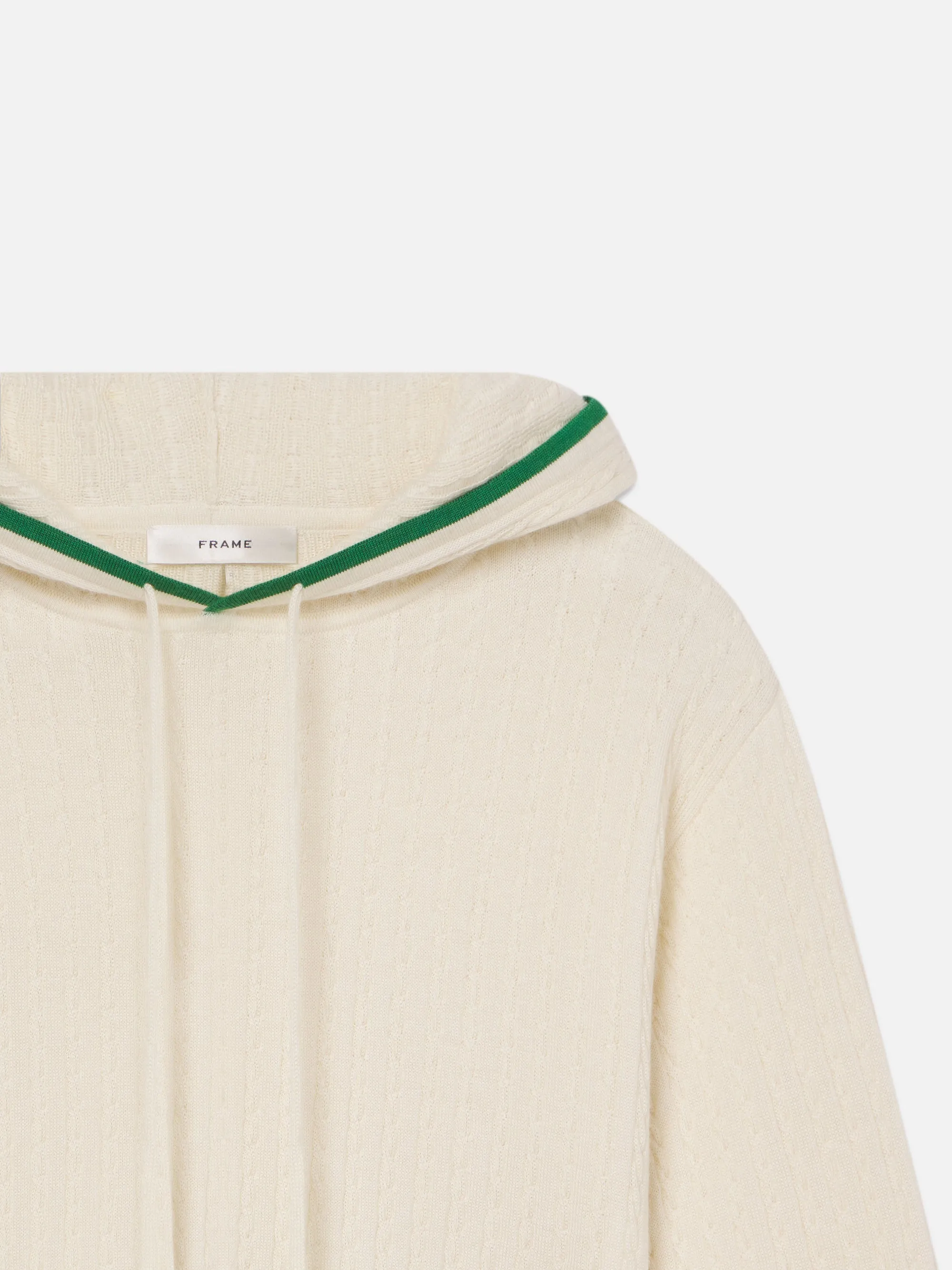 The Cable Hoodie -- Kelly Green Multi