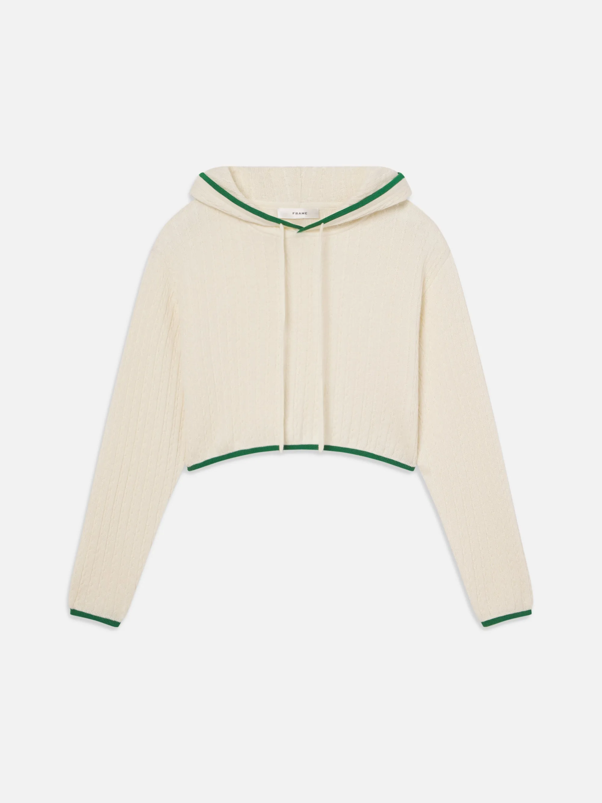 The Cable Hoodie -- Kelly Green Multi