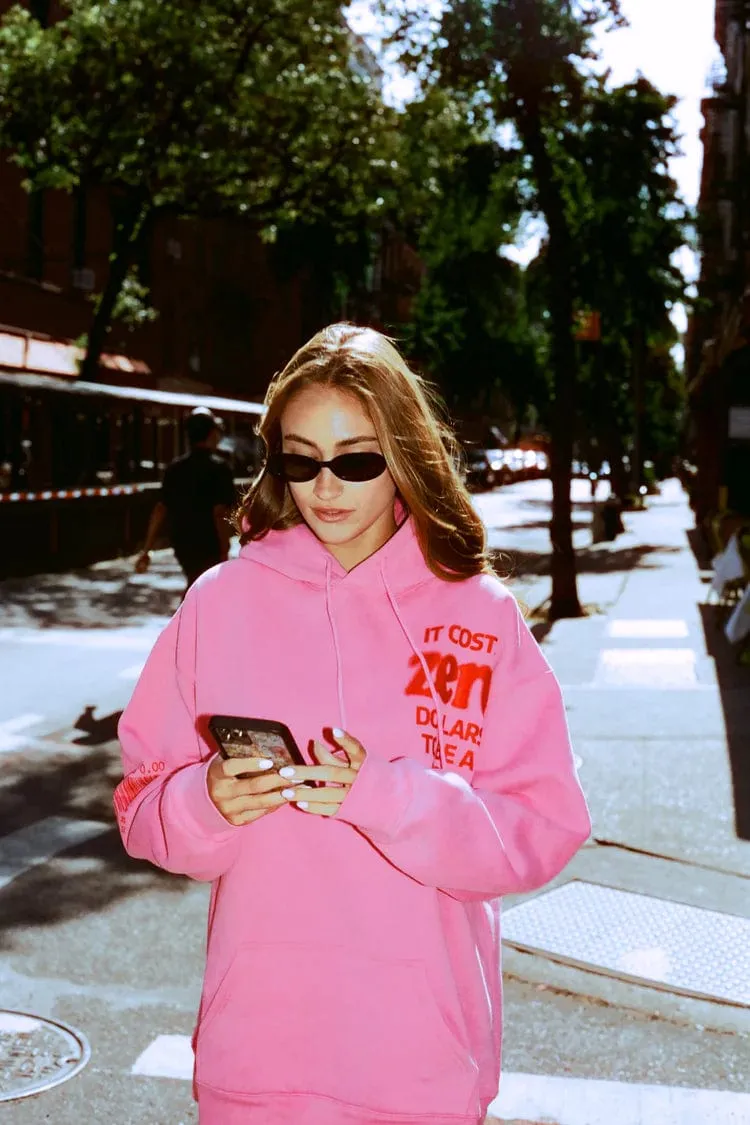 The Mayfair Group - "It Costs $0.00 To Be A Nice Person" - Pink Hoodie