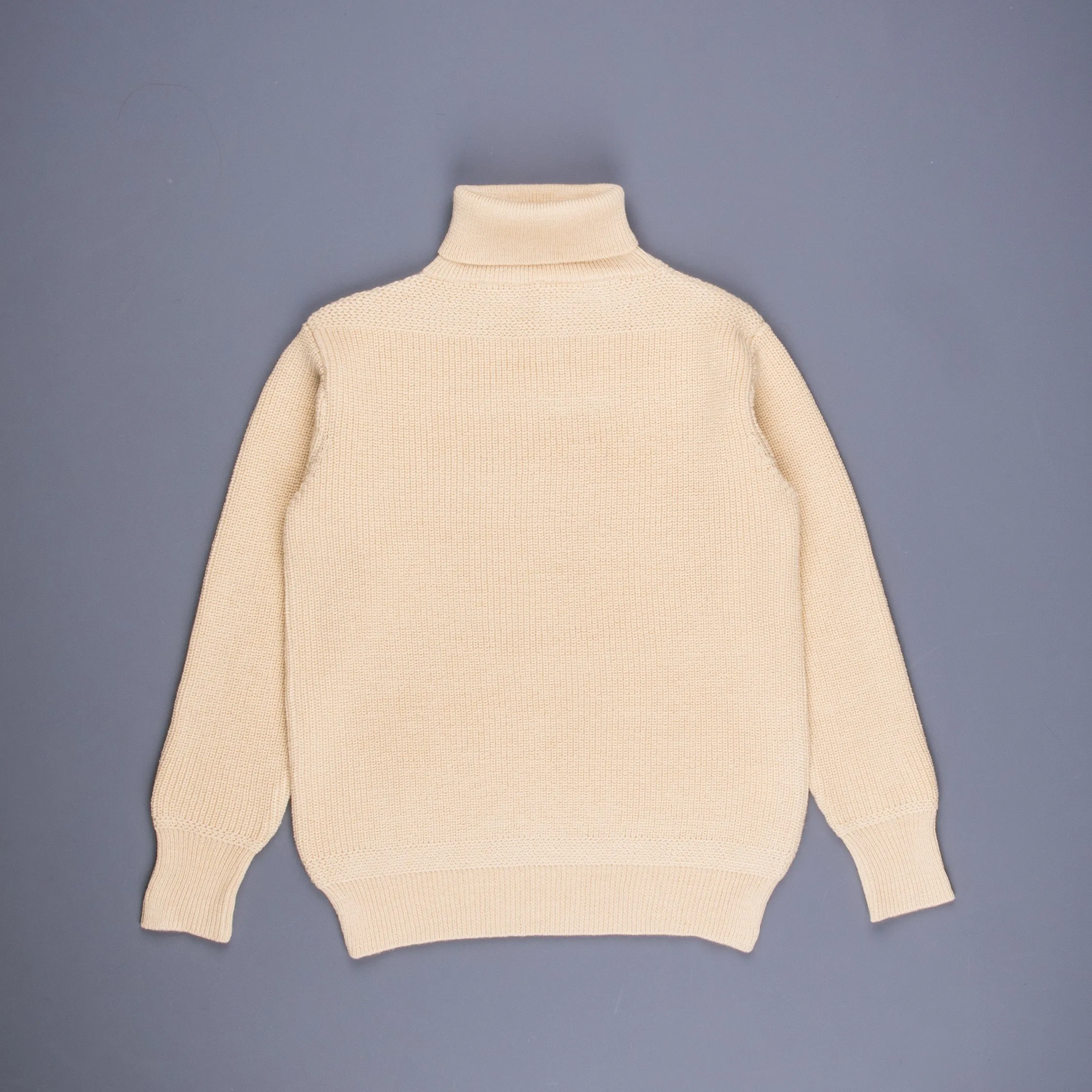 The Real McCoy's Fisherman's Turtle Neck Sweater Ecru