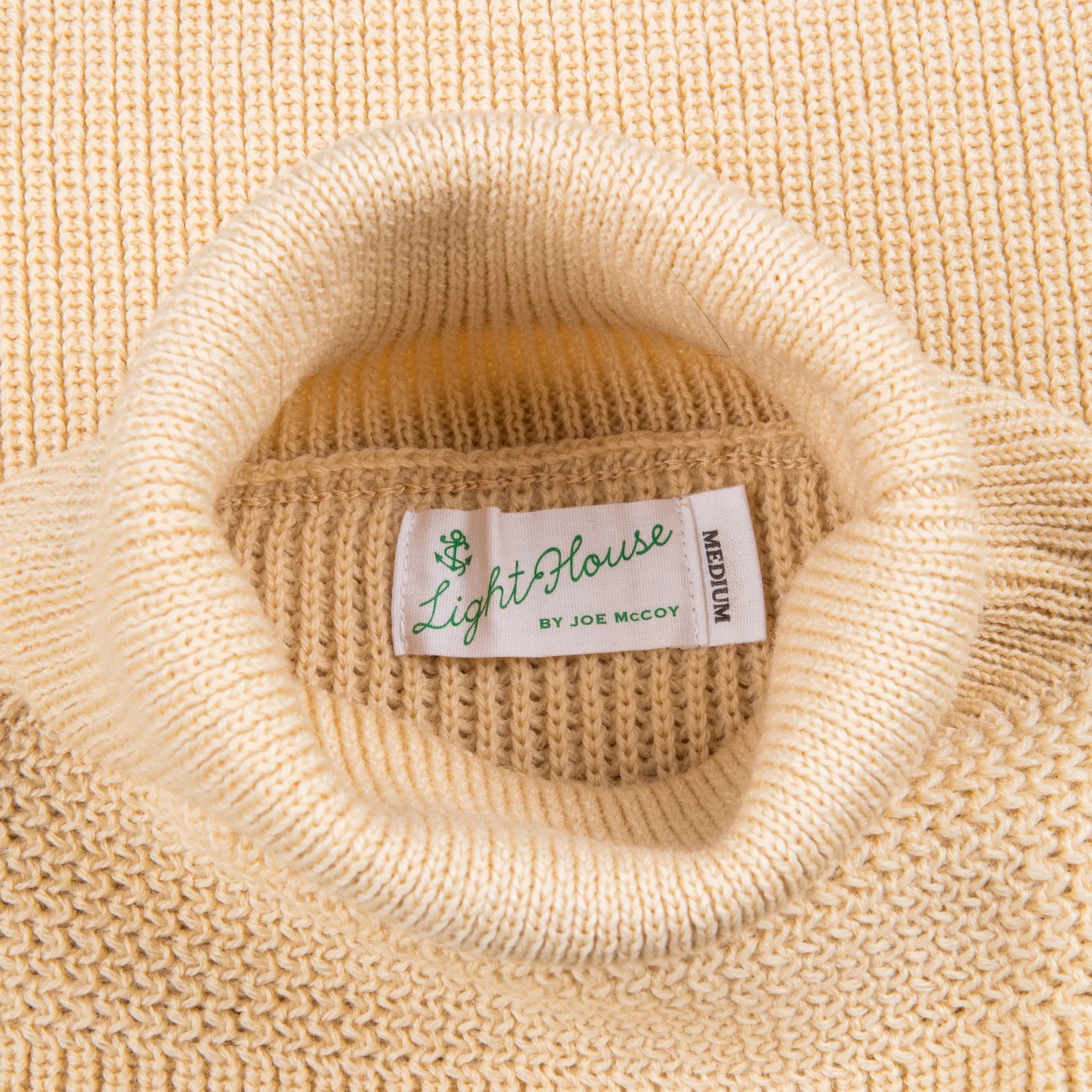 The Real McCoy's Fisherman's Turtle Neck Sweater Ecru