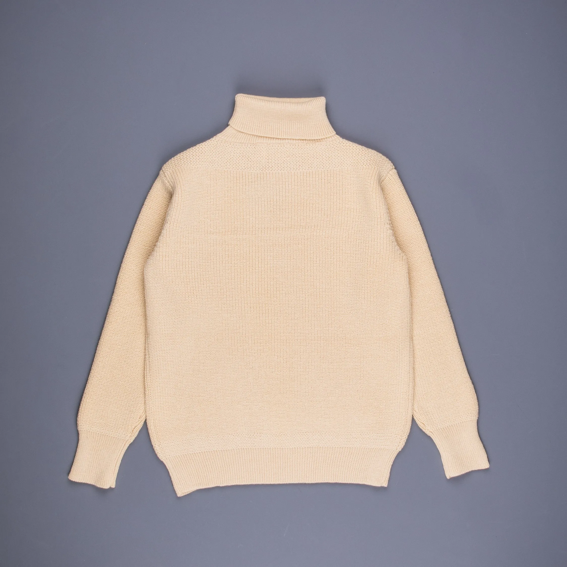 The Real McCoy's Fisherman's Turtle Neck Sweater Ecru