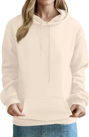 Tunic Hoodies for Women Drawstring Fleece Lined Oversized Sweatshirt Drop Shoulder Casual Hooded Sweatshirts w/Pocket
