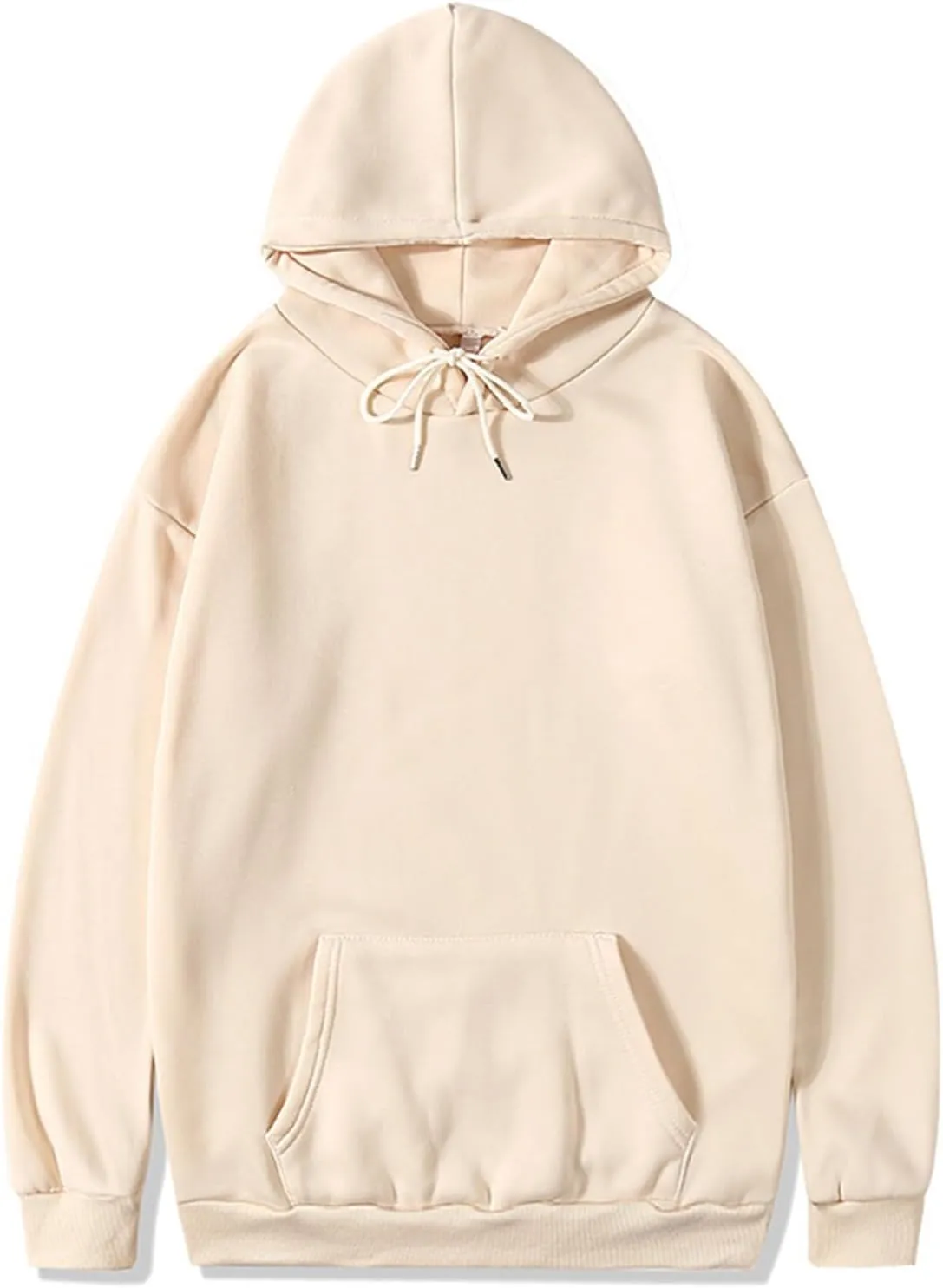 Tunic Hoodies for Women Drawstring Fleece Lined Oversized Sweatshirt Drop Shoulder Casual Hooded Sweatshirts w/Pocket