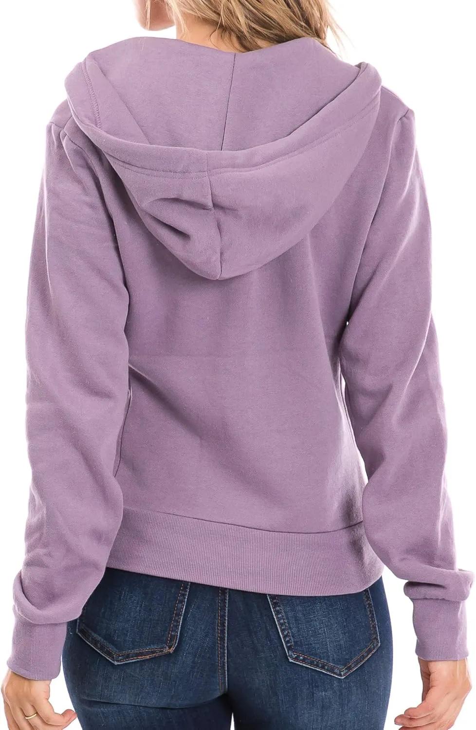 Urban Look Womens Active Long Sleeve Fleece Zip Up Hoodie with Plus Size
