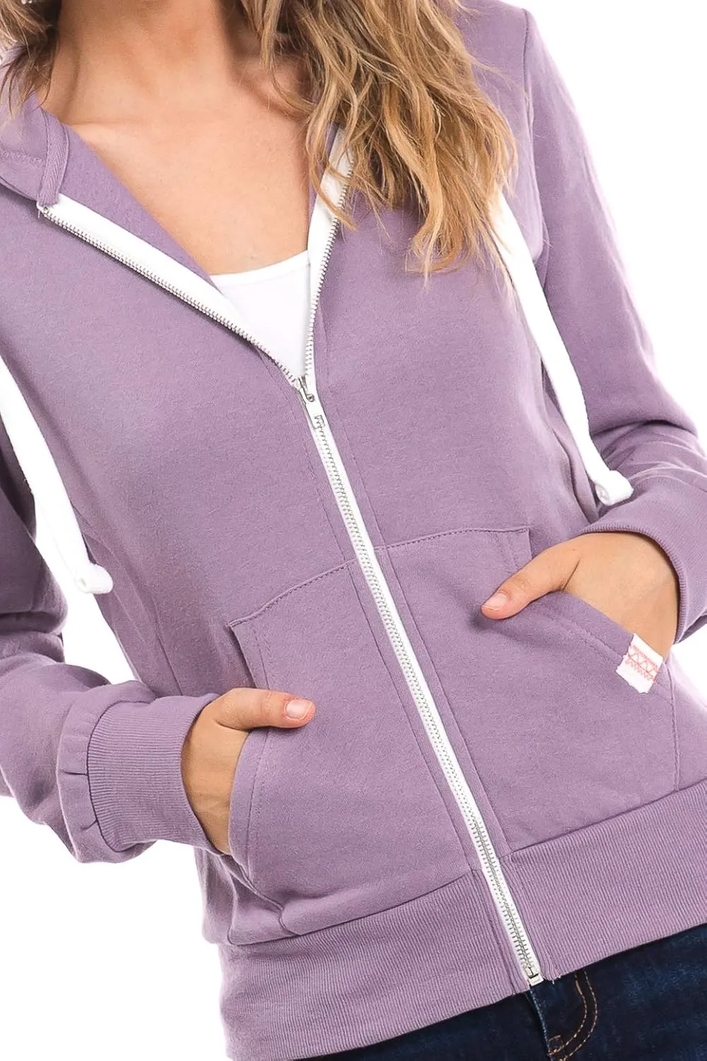 Urban Look Womens Active Long Sleeve Fleece Zip Up Hoodie with Plus Size