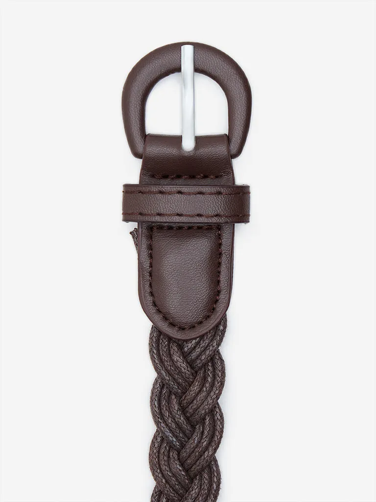 Westside Accessories Brown Braided Belt