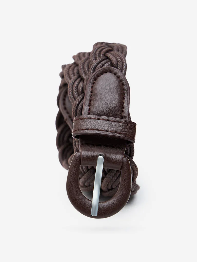 Westside Accessories Brown Braided Belt
