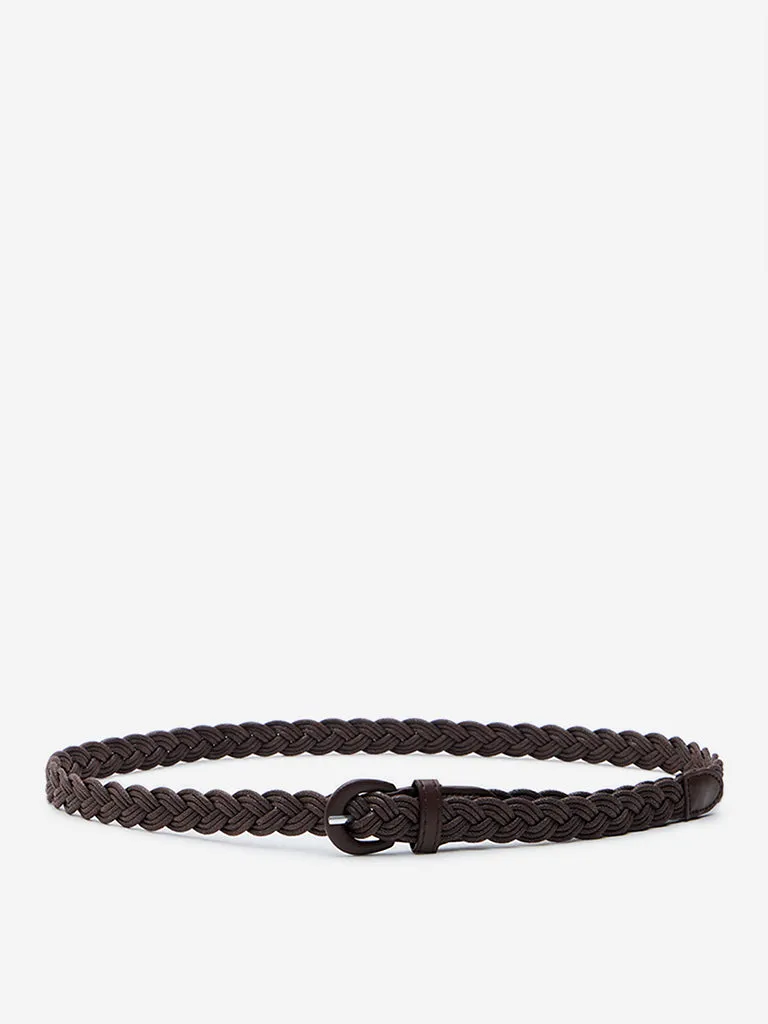 Westside Accessories Brown Braided Belt