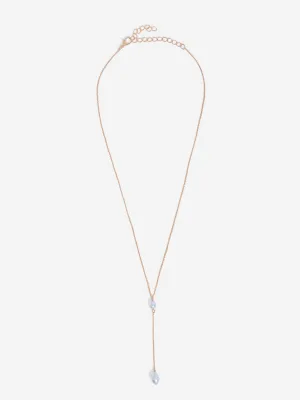 Westside Accessories Gold Pearl Y-Chain Necklace
