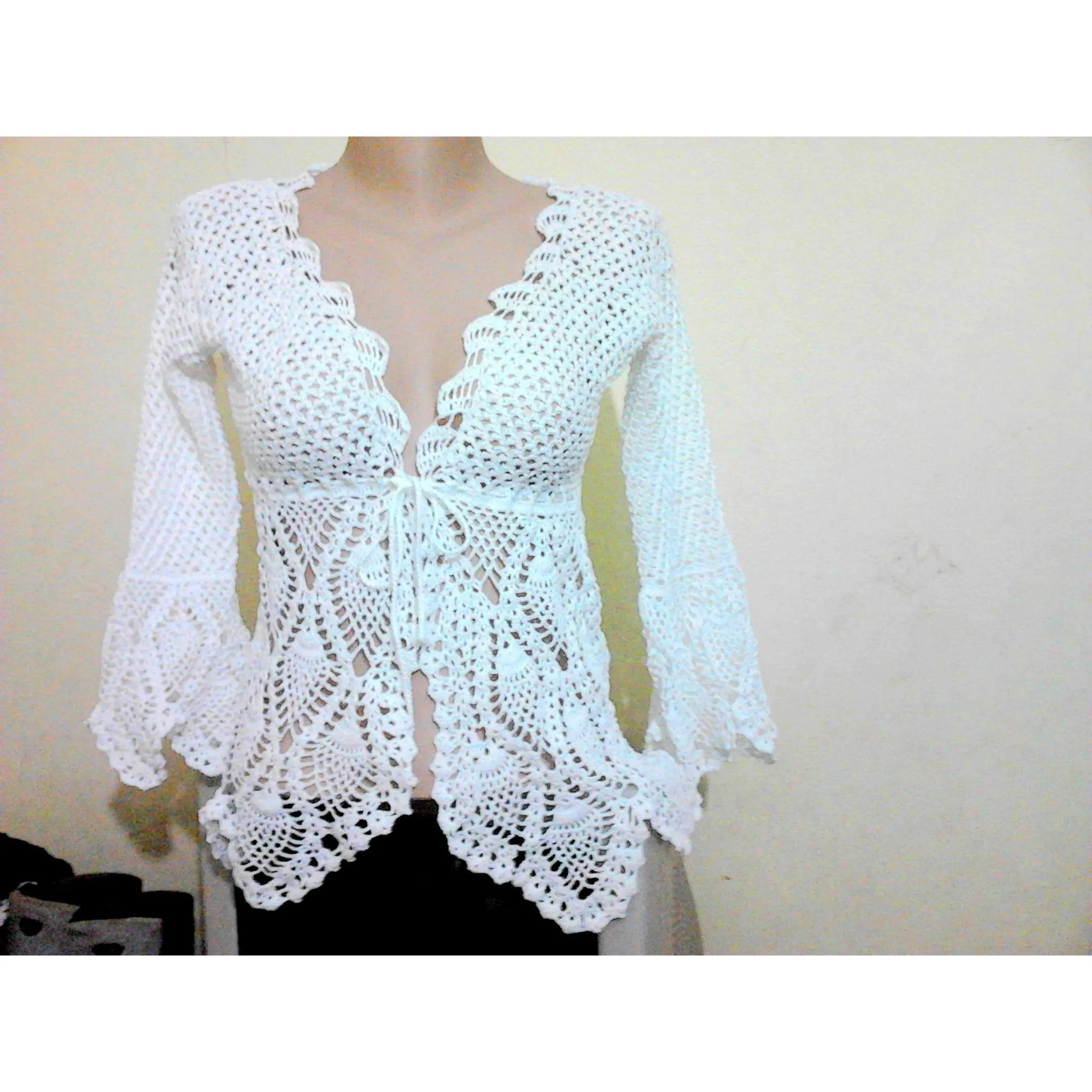 White crochet cardigan - Custom order