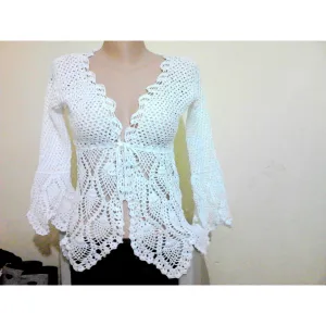 White crochet cardigan - Custom order