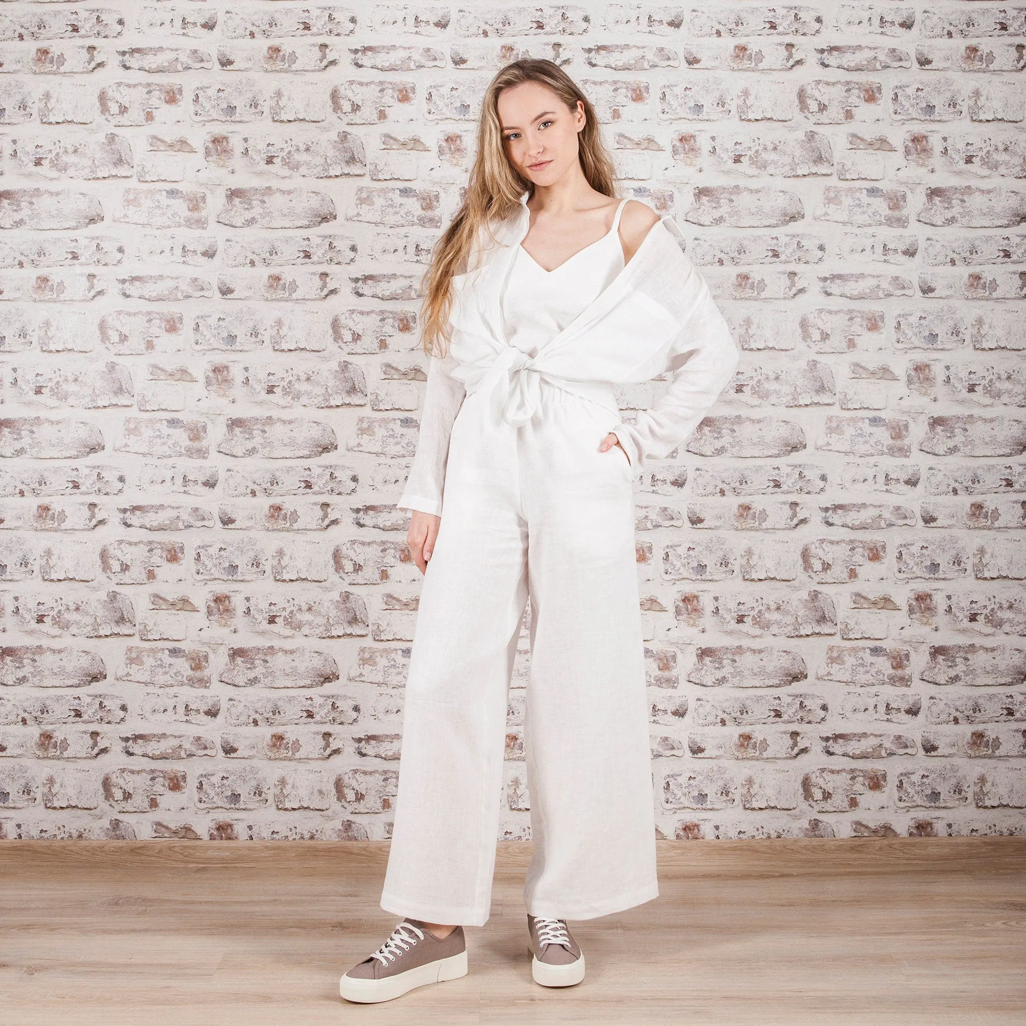 White Linen Summer Trousers