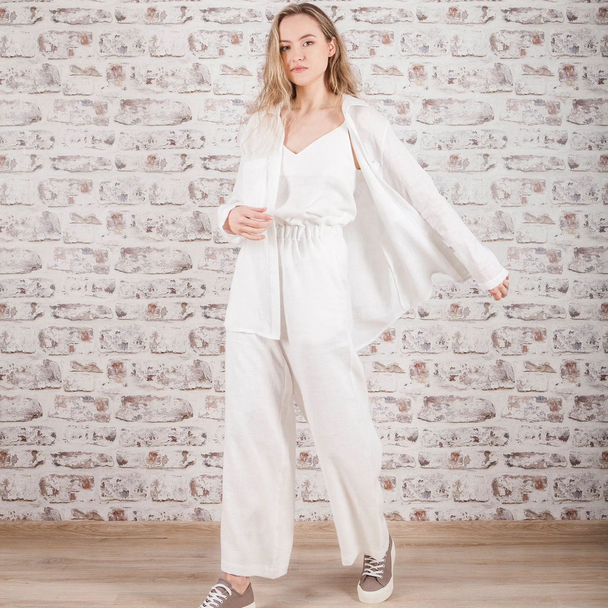 White Linen Summer Trousers