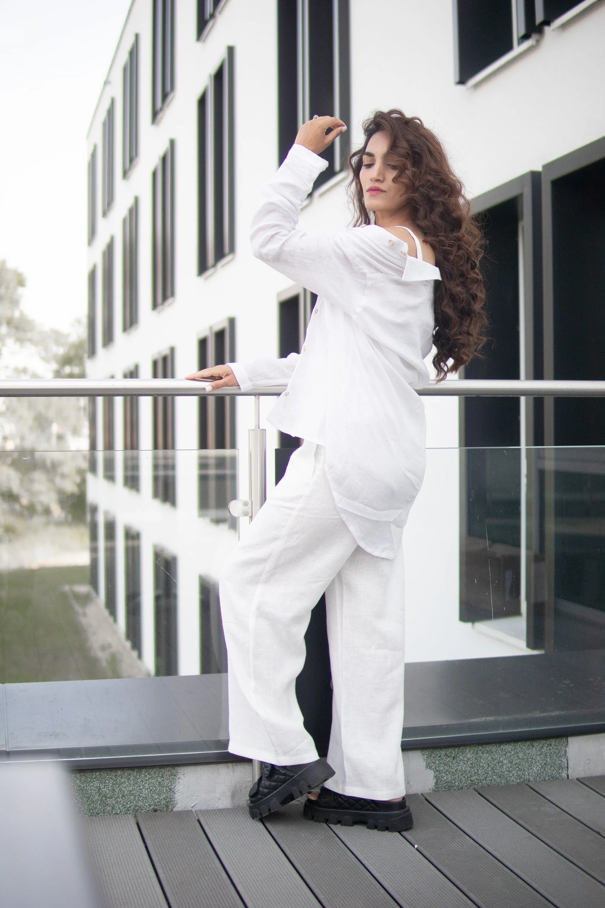 White Linen Summer Trousers