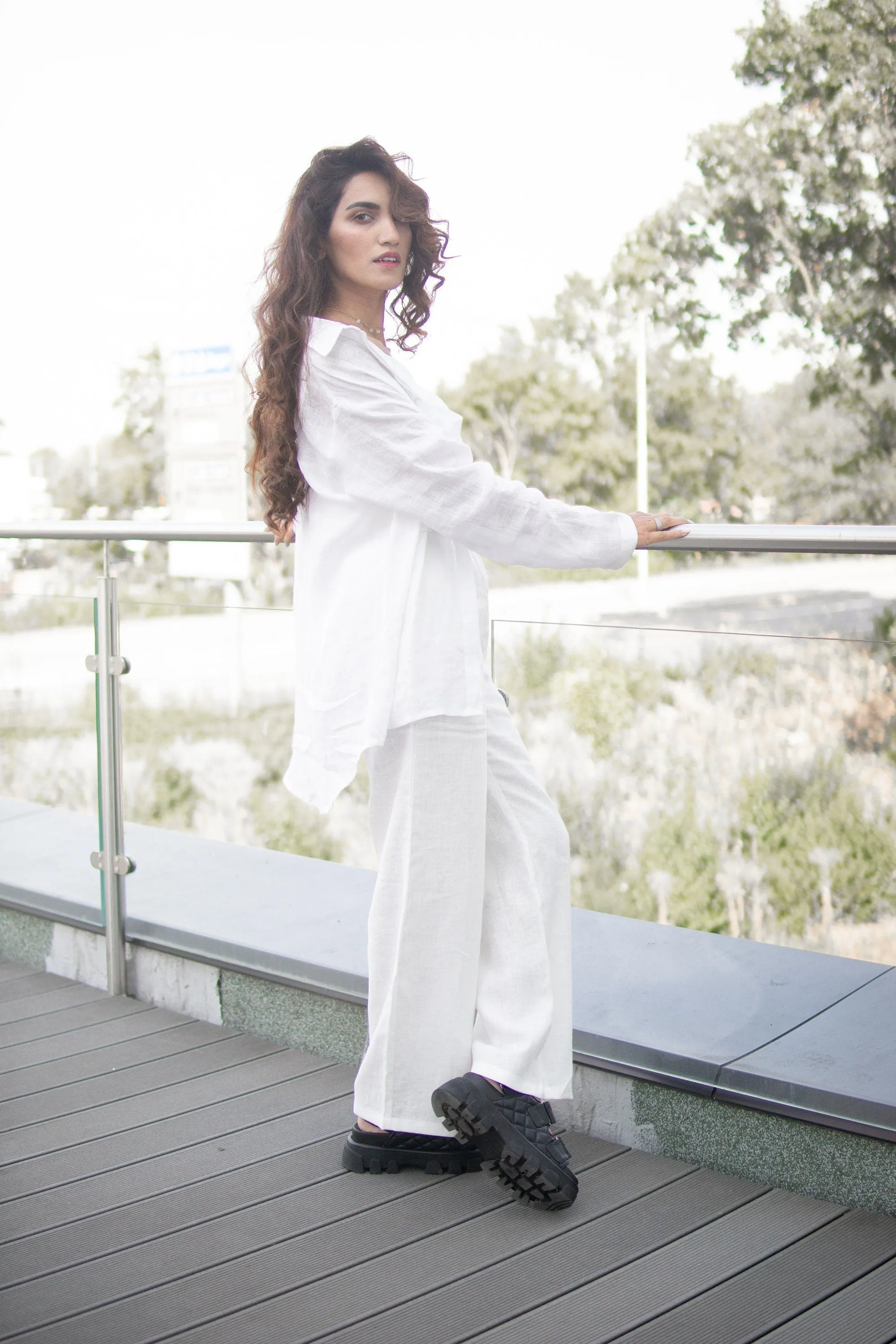 White Linen Summer Trousers