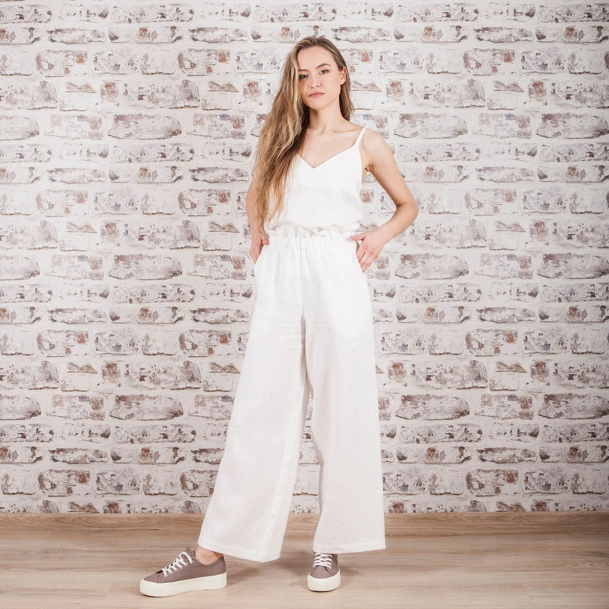 White Linen Summer Trousers
