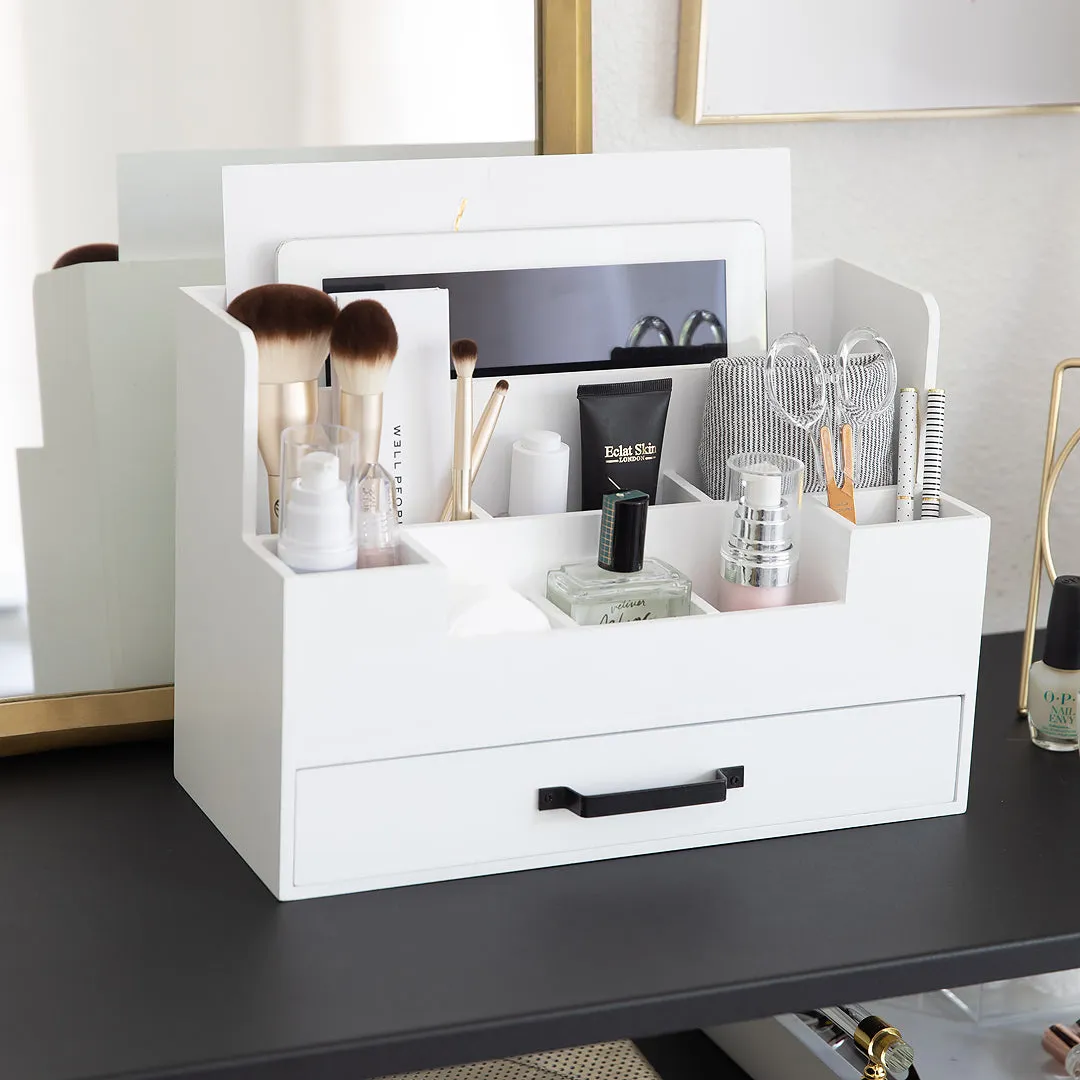 White Wooden Office Supplies Organizer
