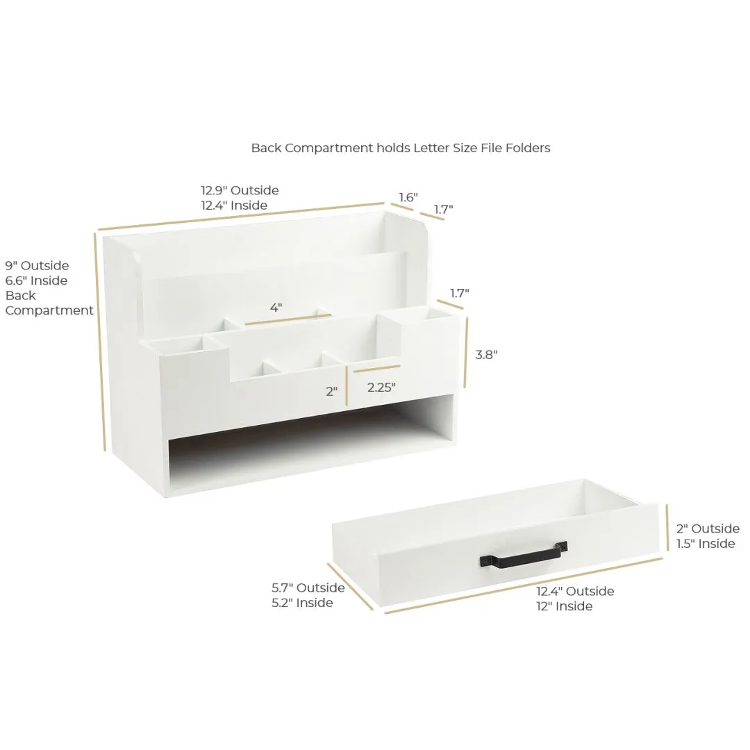 White Wooden Office Supplies Organizer