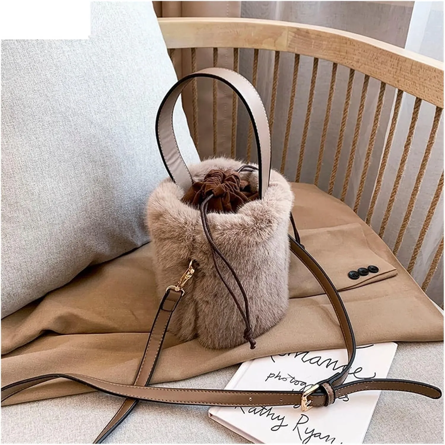 Women Bucket Plush Winter Large Capacity Warm Single-shoulder Winter Autumn Bag For Women