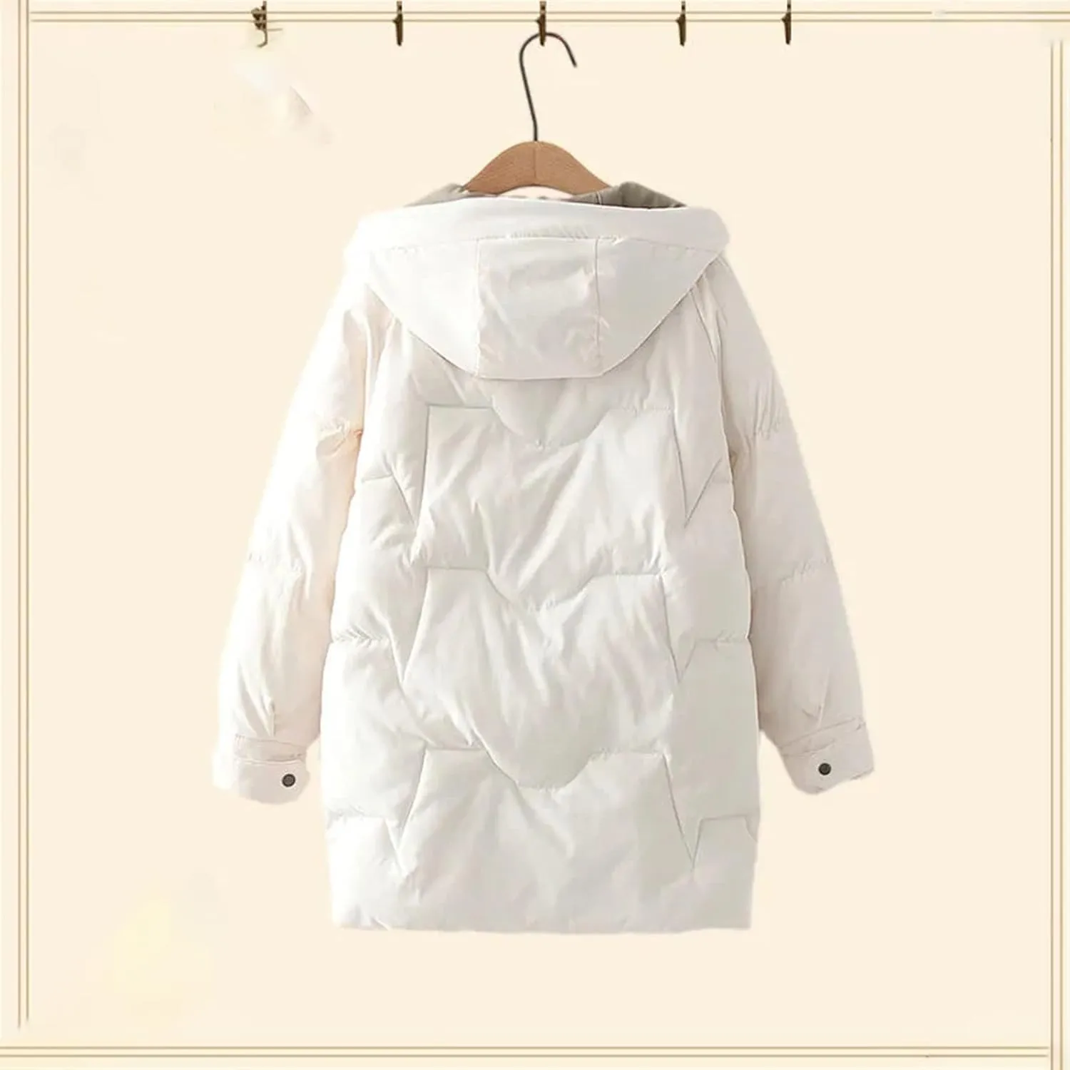 Women Winter Warm Thick Hooded Cotton Down Jacket Long Padded Parka For Women Oversize Winter Loose Cotton Coat
