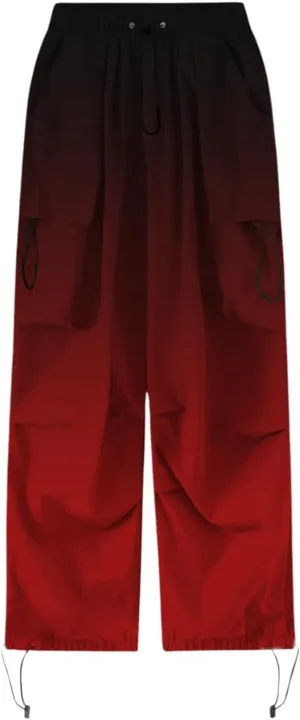 Women's Plus Size Camo Cargo Pants High Waist Adjustable Straight Relaxed Fit Baggy Parachute Hiking Pants with Pocket